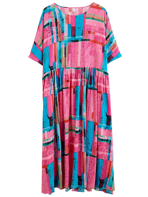 ORIGINAL PLAID ROUMD-NECK DRESS