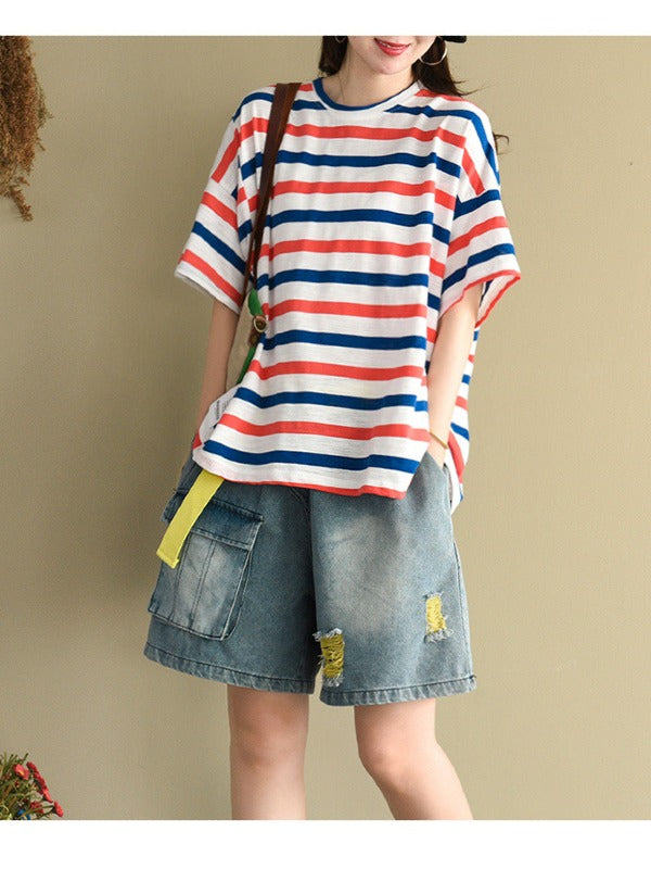 ARTISTIC HOLLOW DENIM WIDE LEG SHORTS
