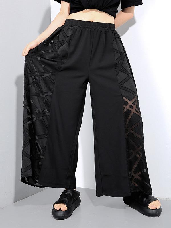 Fashion Split-Joint Elasticity Wide Leg Pants