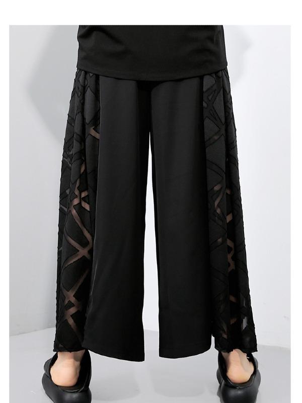 Fashion Split-Joint Elasticity Wide Leg Pants