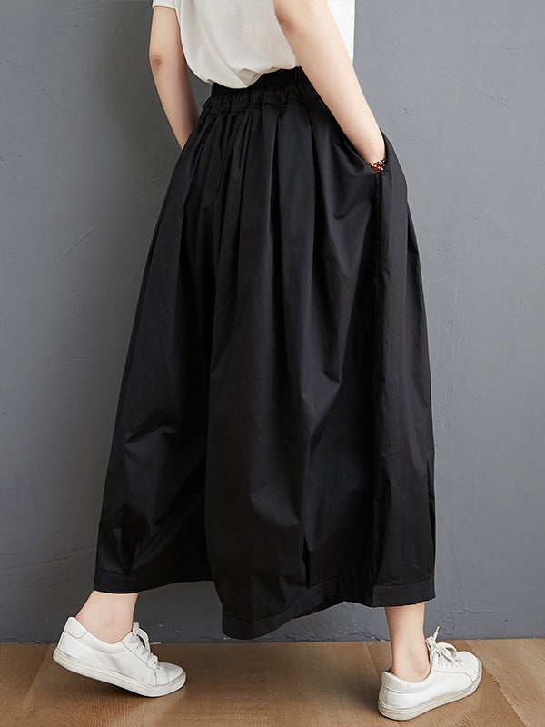 VINTAGE SOLID PLEATS COLUMN CULOTTE