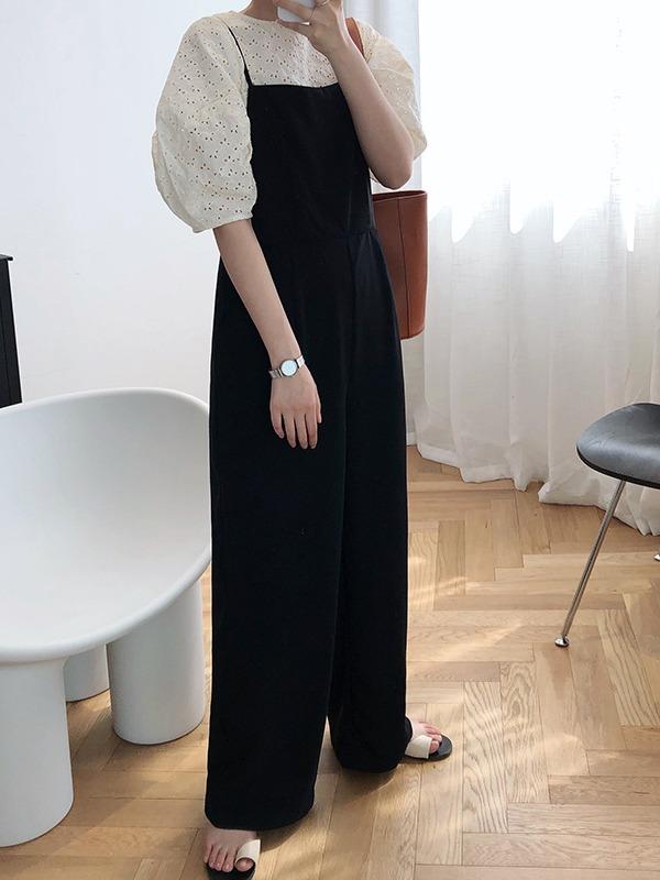 Casual Slip Wide-Leg Jumpsuits