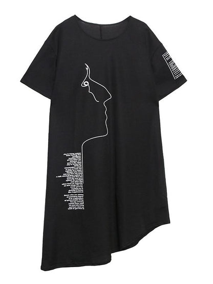 Fashion Irregularity Letter Print Dress