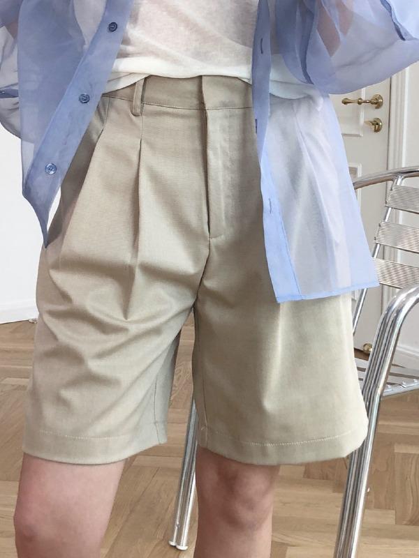 Loose Wool Empire Wide Lege Short Pants