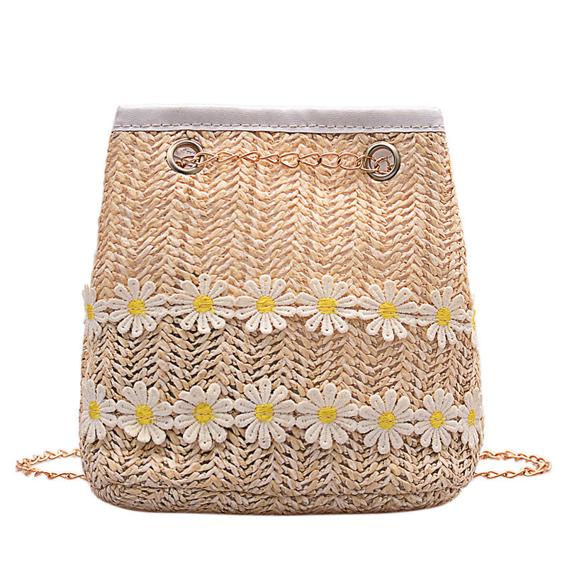 Straw bucket bag national style messenger bag