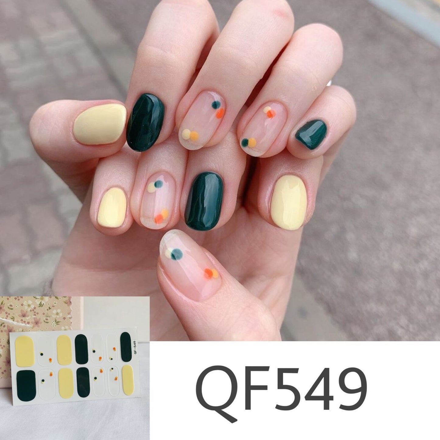 Daisy wave point PRESS ON NAILS