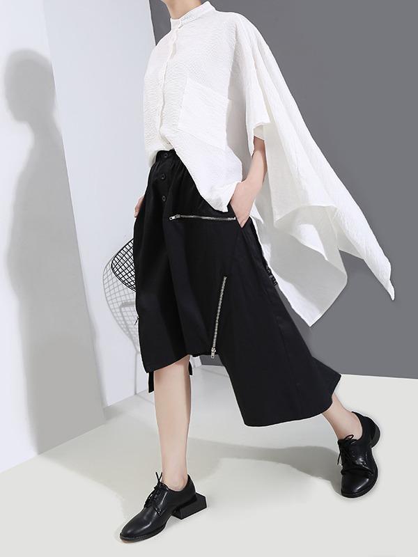 Casual Solid Irregularity A-Line Skirt