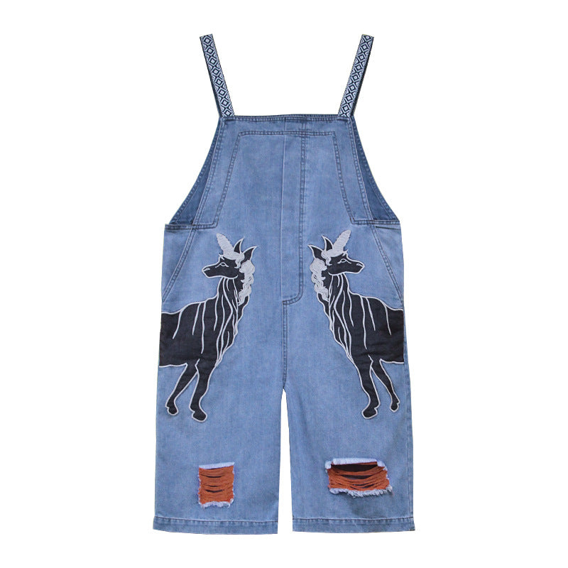 pants retro embroidery big size split pants