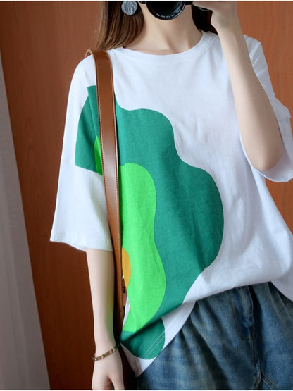 CASUAL PRINTED ROUND-NECK T-SHIRT