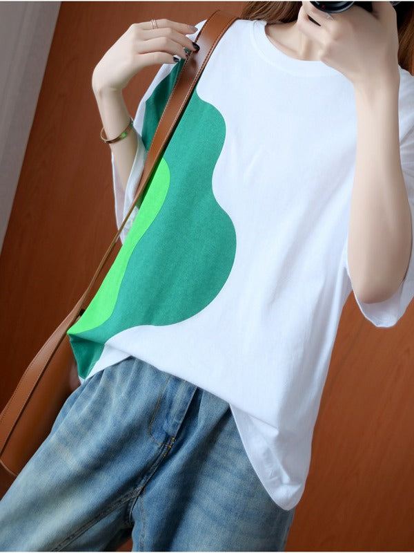 CASUAL PRINTED ROUND-NECK T-SHIRT