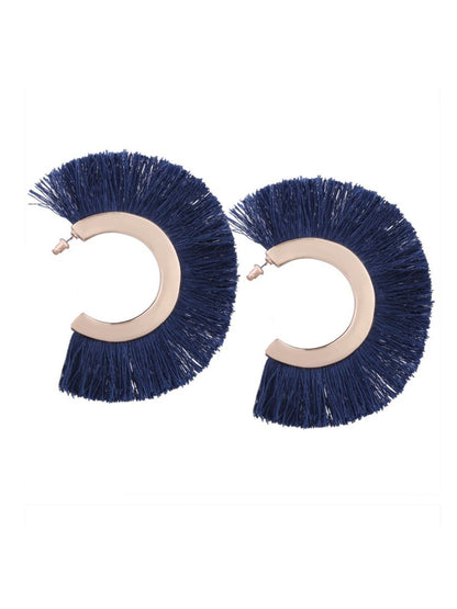 Fashion Bohemia Fan-shaped Tassel Alloy Earrings