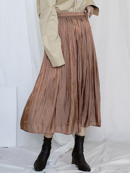 SIMPLE SOLID COLOR RUFFLED SKIRT