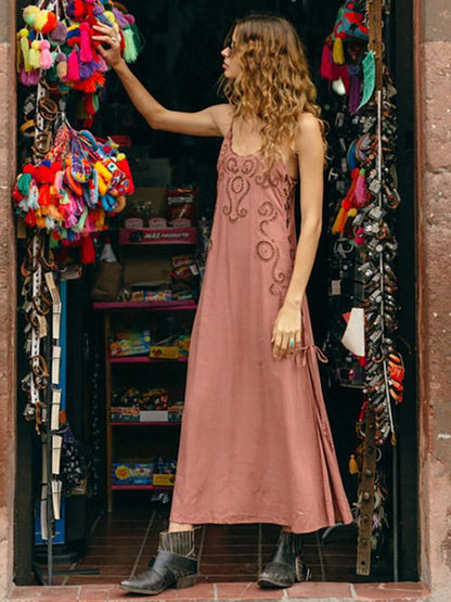 Flower Hollow Split-side Maxi Dress