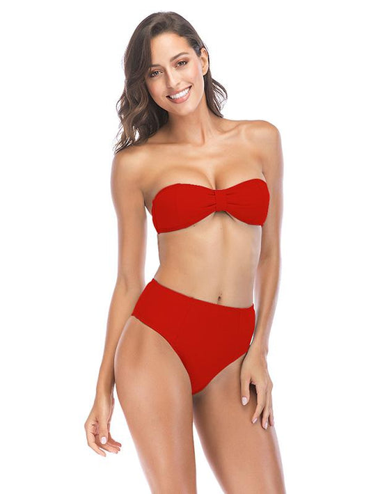 Wrapped High Waist Bikinis Swimwear