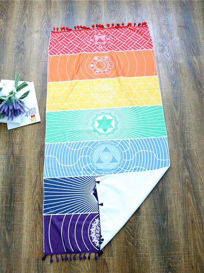 Square Beautiful Rainbow Beach Mat