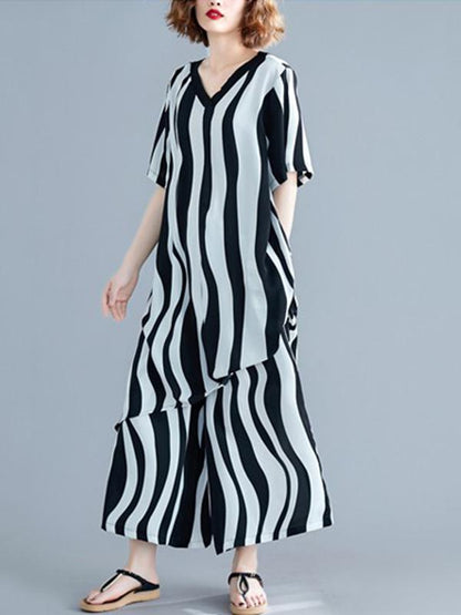 2019 Summer New Loose Oversize  Striped Suit