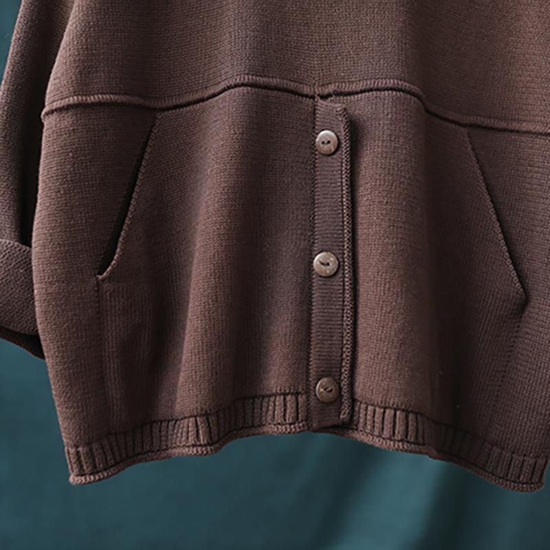 Buykud Round Neck Solid Color Knitted Shirt