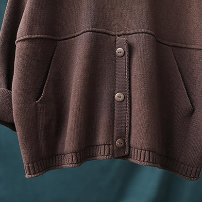 Buykud Round Neck Solid Color Knitted Shirt