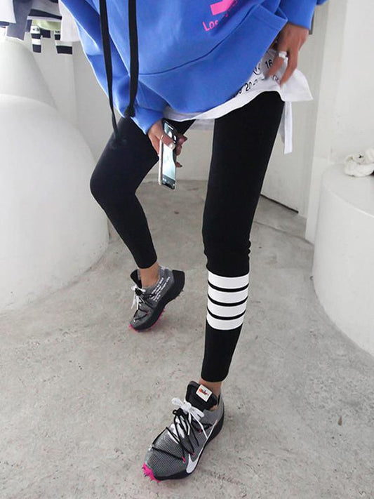Fashion Contrast Color Casual Leggings