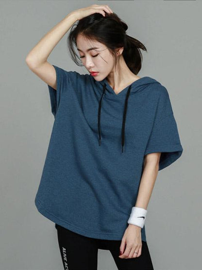 Casual Loose Short Sleeves Hoodies