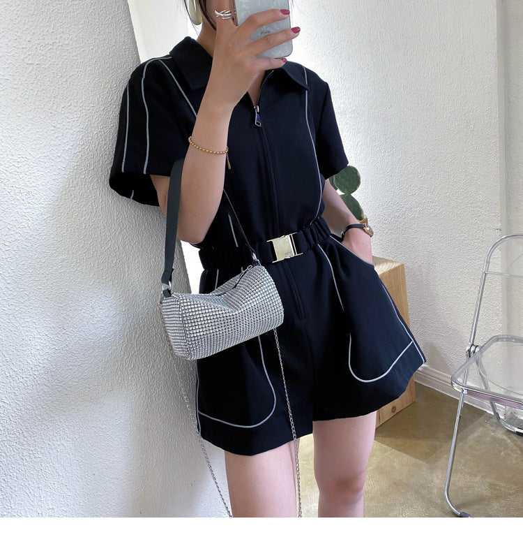 Fashionable messenger bag with bright diamond