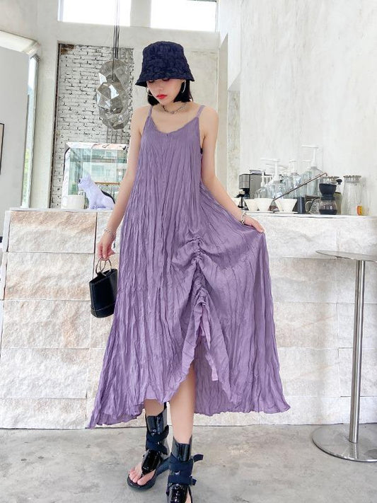 Elegance Sexy Pleats Suspender Dress