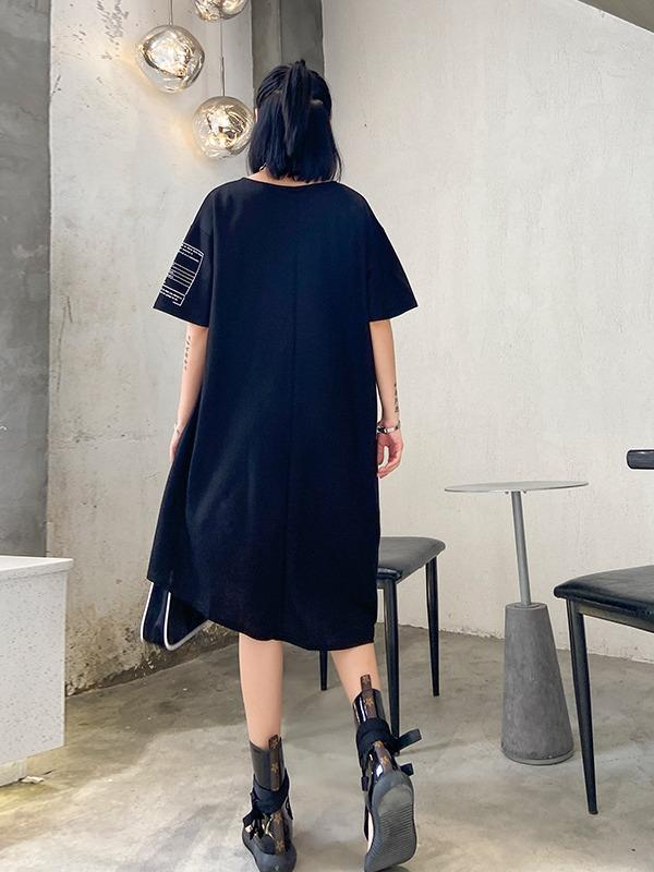 Fashion Irregularity Letter Print Dress