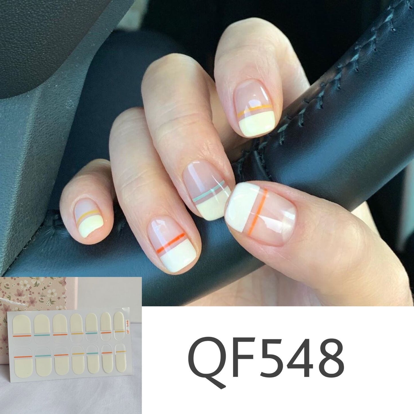 Daisy wave point PRESS ON NAILS