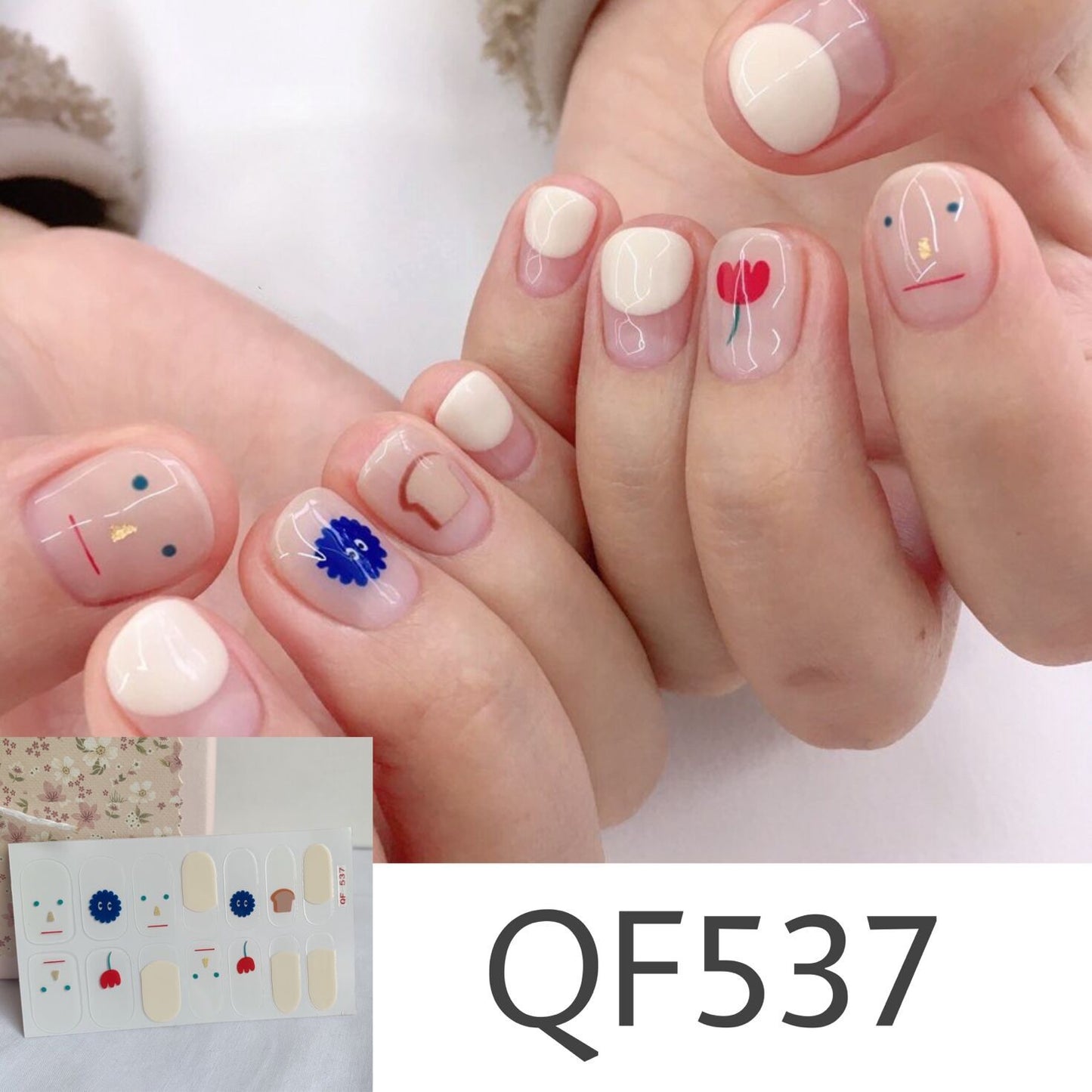 Daisy wave point PRESS ON NAILS