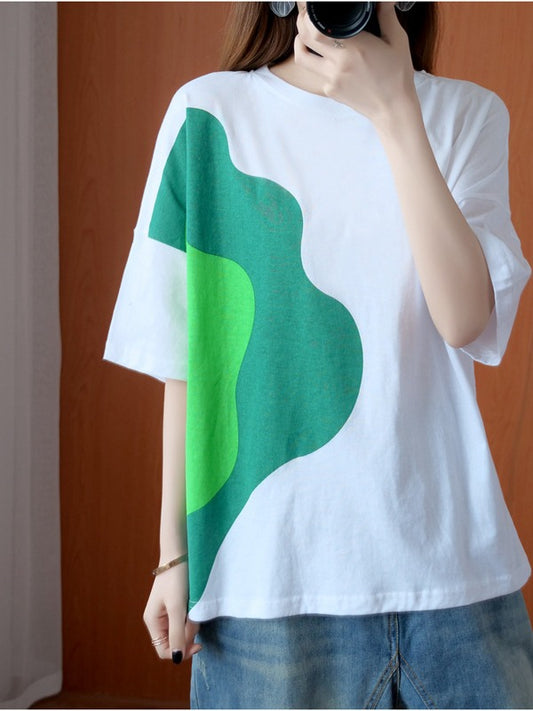 CASUAL PRINTED ROUND-NECK T-SHIRT