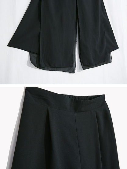 Chiffon False-Two Wide Leg Pants