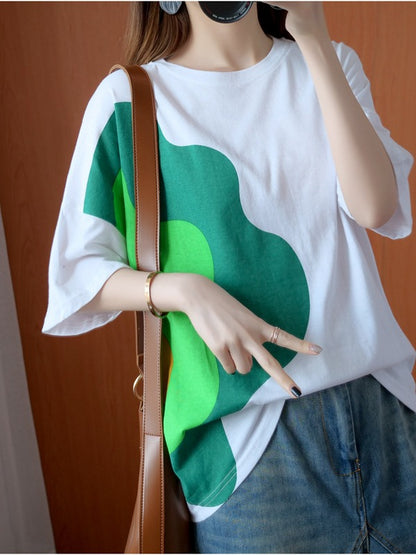 CASUAL PRINTED ROUND-NECK T-SHIRT