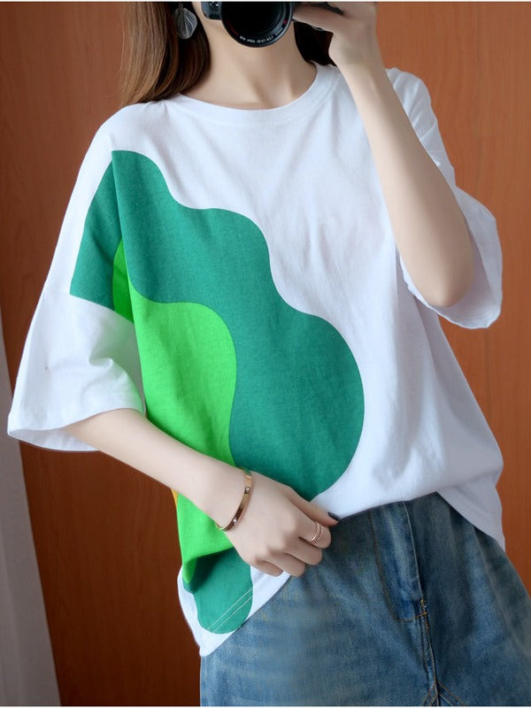 CASUAL PRINTED ROUND-NECK T-SHIRT