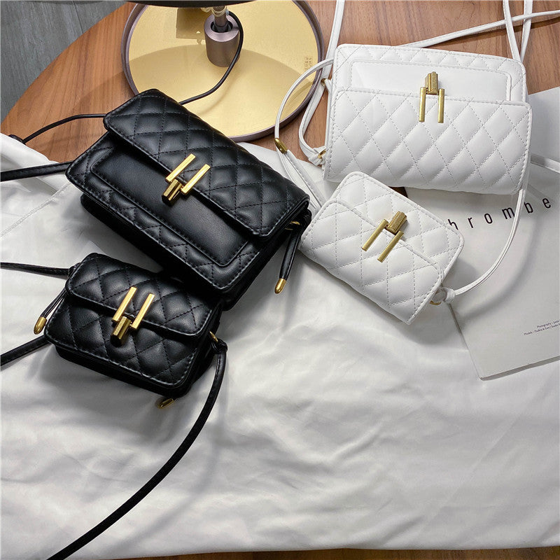 rhombus single shoulder slung satchel bag