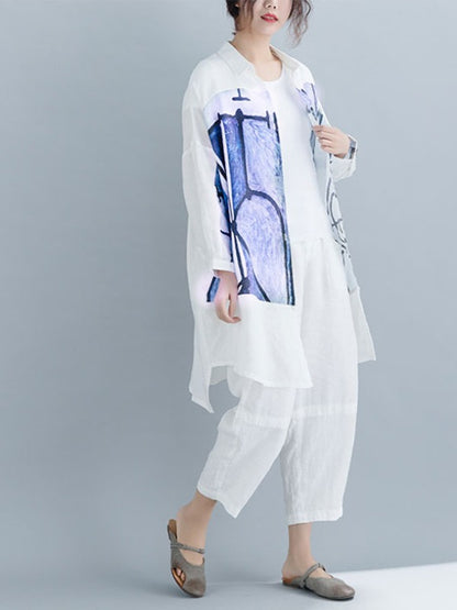 LOOSE INK PRINTED LONG SLEEVE SHIRTS