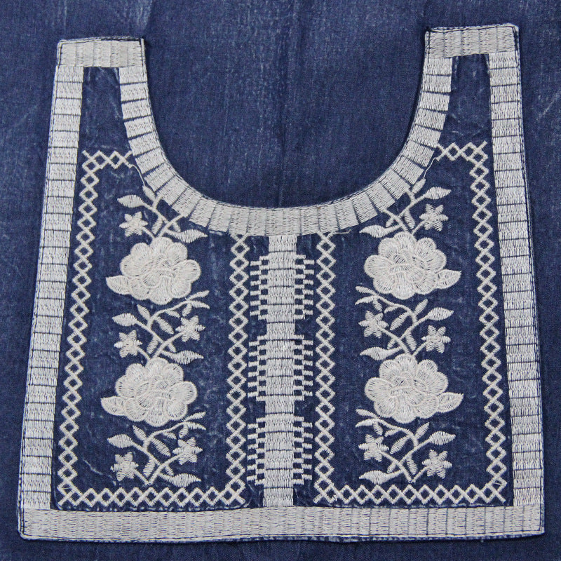 Loose patchwork striped dress Vintage denim skirt