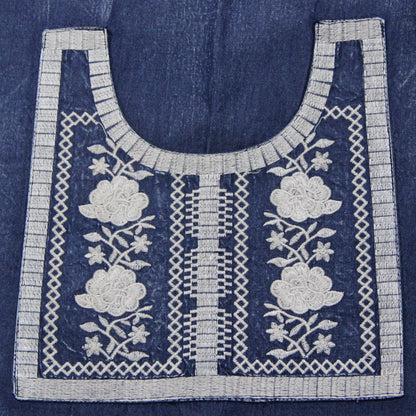 Loose patchwork striped dress Vintage denim skirt