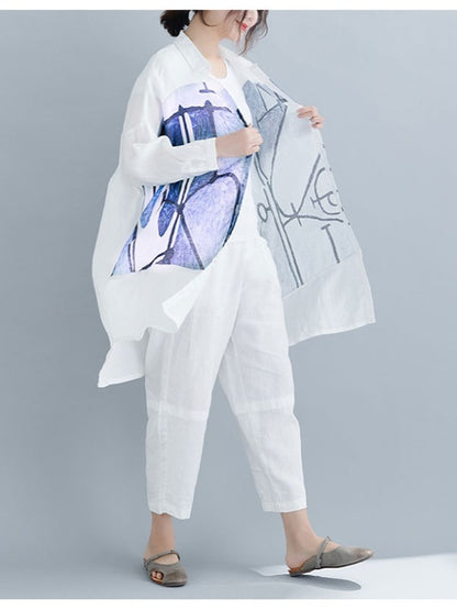 LOOSE INK PRINTED LONG SLEEVE SHIRTS
