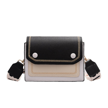 Wide shoulder strap messenger bag one shoulder small square bag