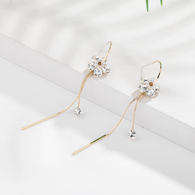 C-ring long purple Tassel Earrings