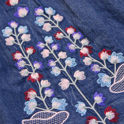 Big skirt dress retro Embroidered Denim Skirt