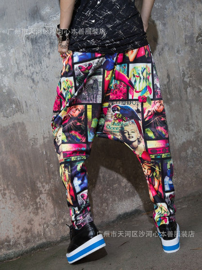 LOOSE PRINTING HAREM PANTS