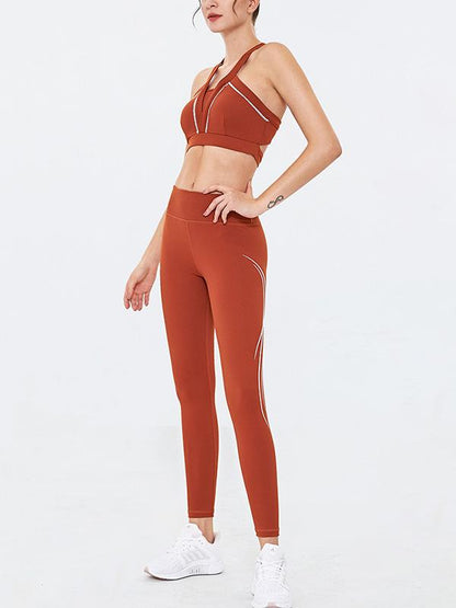 Printed Wrap Backless Yoga Suits
