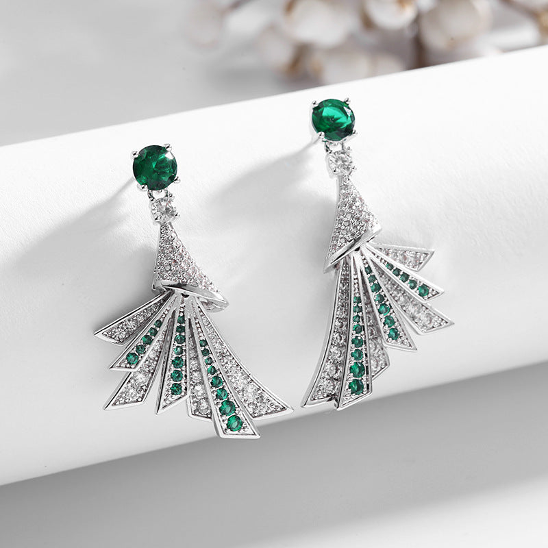 Colored zircon sector Earrings