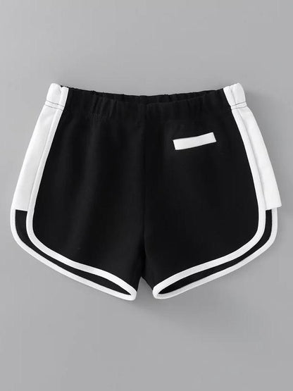 Two Tone Contrast Trim Sport Shorts