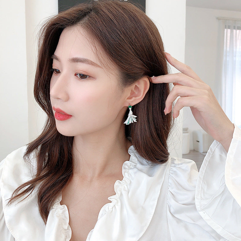 Colored zircon sector Earrings