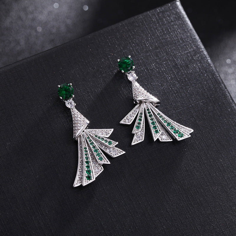 Colored zircon sector Earrings