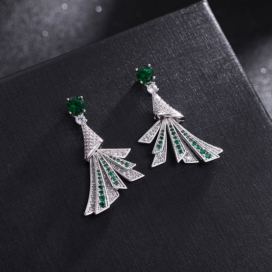 Colored zircon sector Earrings