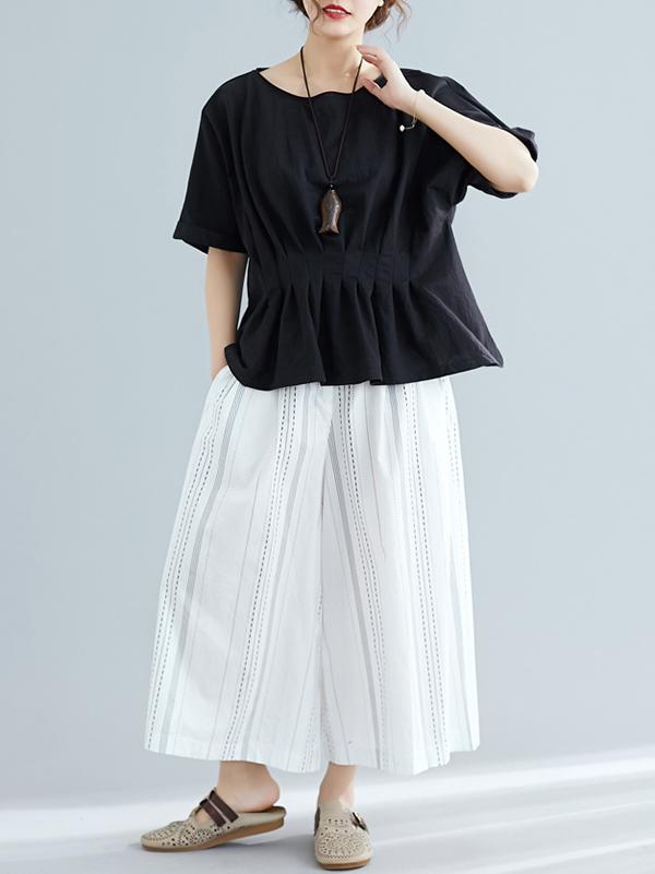 New Loose Elastic Waist Design T-Shirt