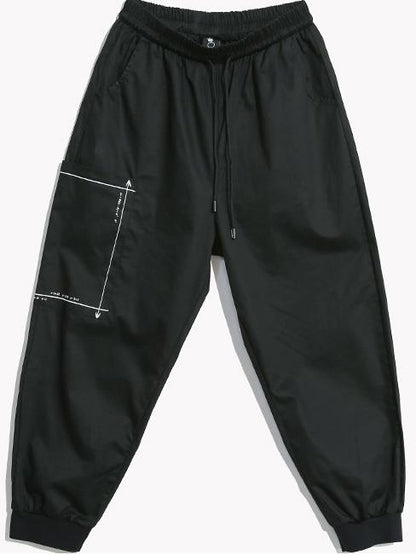 Loose Elastic Waist Design Tooling Harem Pants